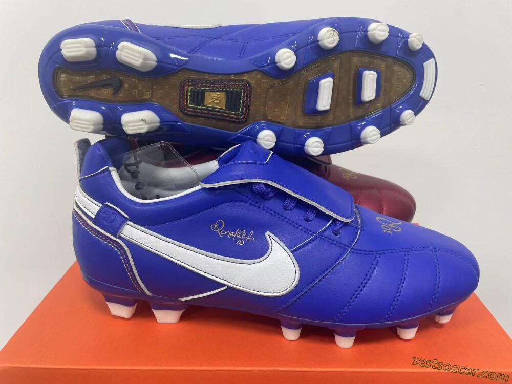 Ronaldo x Nike Tiempo Legend R10 Elite FG Low-Tops Soccer Cleats - Bule/White
