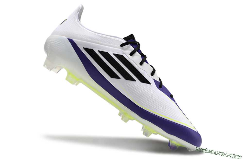 Adidas F50 Elite FG Low-Tops Soccer Cleats - White/Purple/Black/Yellow 4