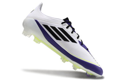 Adidas F50 Elite FG Low-Tops Soccer Cleats - White/Purple/Black/Yellow