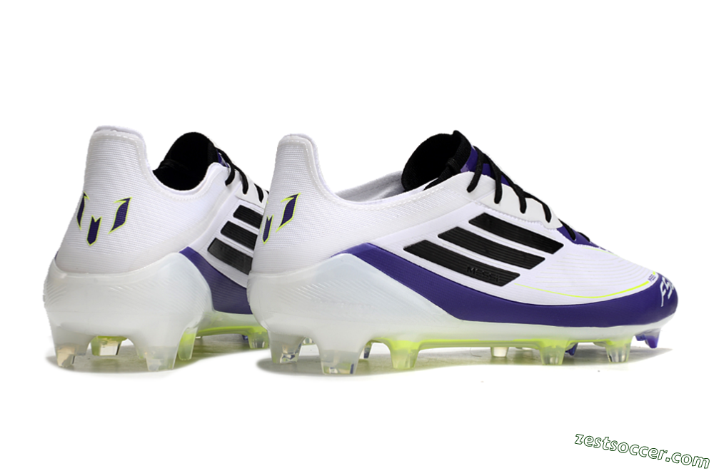 Adidas F50 Elite FG Low-Tops Soccer Cleats - White/Purple/Black/Yellow 6