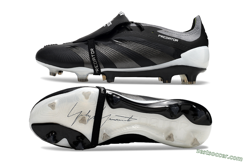 Adidas Predator Elite Foldover Tongue FG Low-Tops Soccer Cleats - Black/Grey/White 1