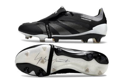 Adidas Predator Elite Foldover Tongue FG Low-Tops Soccer Cleats - Black/Grey/White