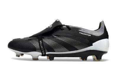 Adidas Predator Elite Foldover Tongue FG Low-Tops Soccer Cleats - Black/Grey/White