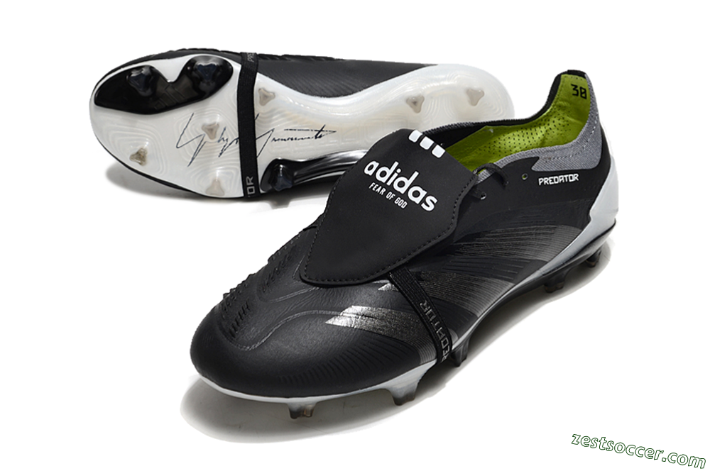 Adidas Predator Elite Foldover Tongue FG Low-Tops Soccer Cleats - Black/Grey/White 3