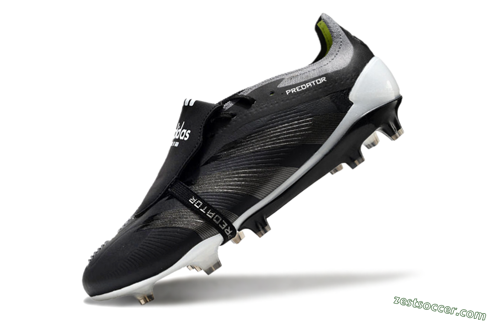 Adidas Predator Elite Foldover Tongue FG Low-Tops Soccer Cleats - Black/Grey/White 5