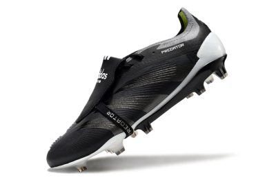 Adidas Predator Elite Foldover Tongue FG Low-Tops Soccer Cleats - Black/Grey/White