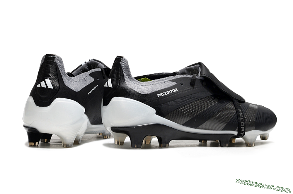 Adidas Predator Elite Foldover Tongue FG Low-Tops Soccer Cleats - Black/Grey/White 6