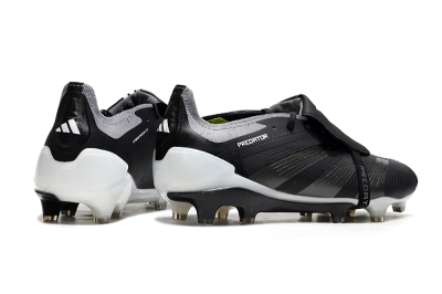 Adidas Predator Elite Foldover Tongue FG Low-Tops Soccer Cleats - Black/Grey/White