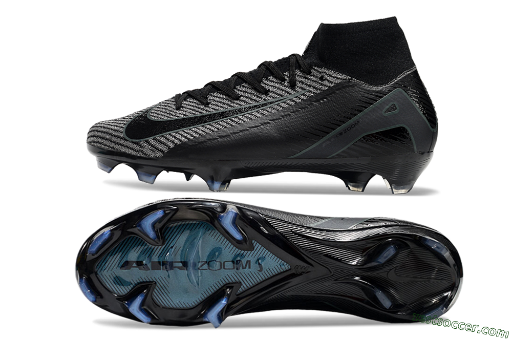 Nike Air Zoom Mercurial Superfly 10 Elite FG High-Tops Soccer Cleats - Black/Grey/Jade 1