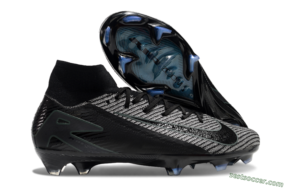 Nike Air Zoom Mercurial Superfly 10 Elite FG High-Tops Soccer Cleats - Black/Grey/Jade 0