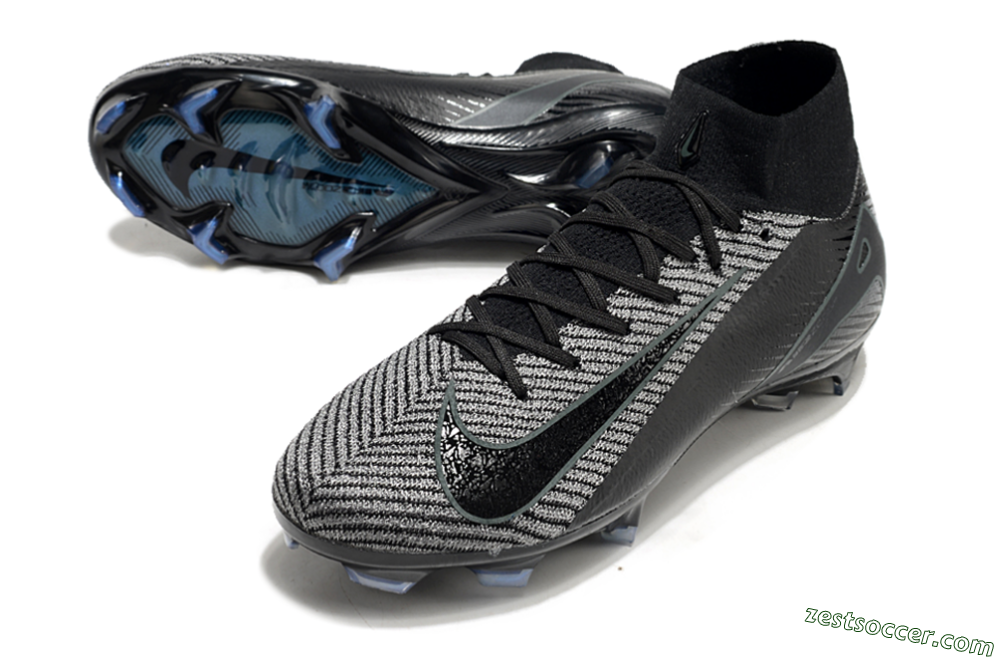 Nike Air Zoom Mercurial Superfly 10 Elite FG High-Tops Soccer Cleats - Black/Grey/Jade 3