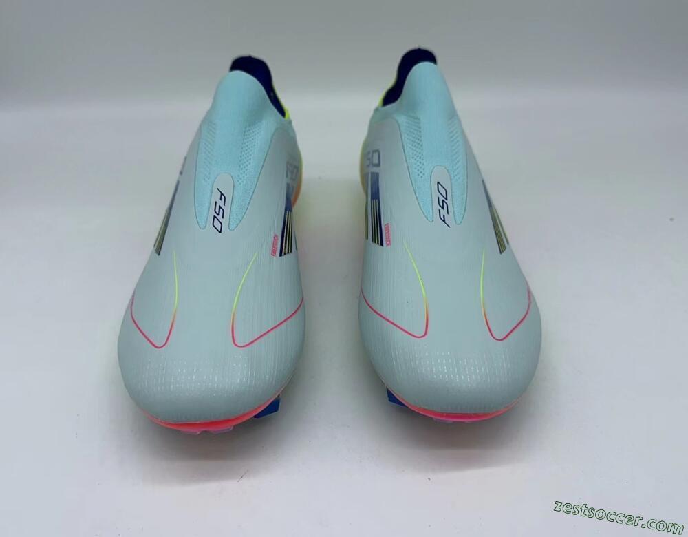 Adidas F50 Elite Laceless FG Low-Tops Soccer Cleats - Jade/Blue/Yellow