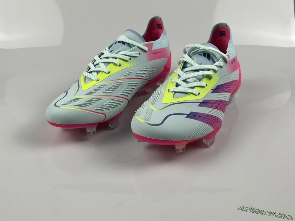 Adidas Predator 24 Elite FG Low-Tops Soccer Cleats - Jade/Blue/Pink
