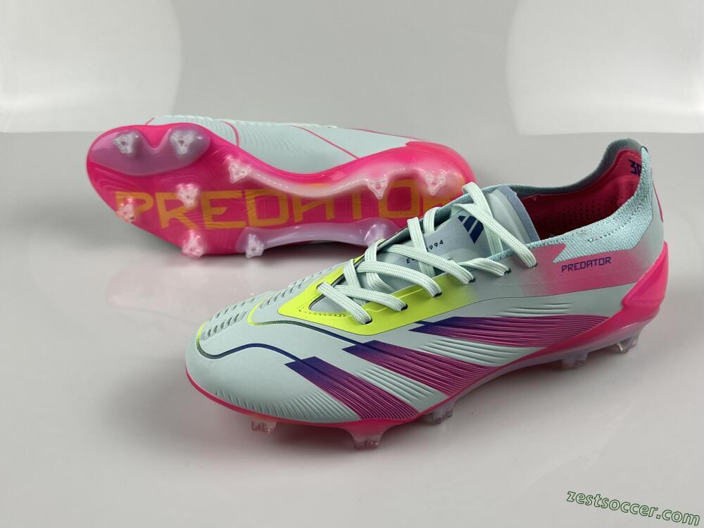 Adidas Predator 24 Elite FG Low-Tops Soccer Cleats - Jade/Blue/Pink