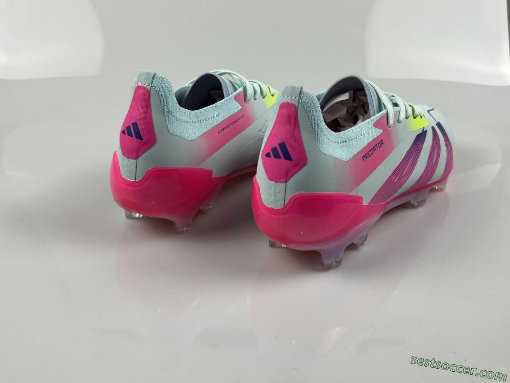 Adidas Predator 24 Elite FG Low-Tops Soccer Cleats - Jade/Blue/Pink