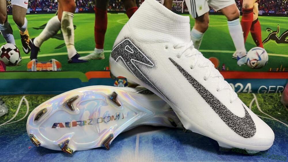 Nike Air Zoom Mercurial Superfly 10 Elite FG High-Tops Soccer Cleats - White/Black/Grey