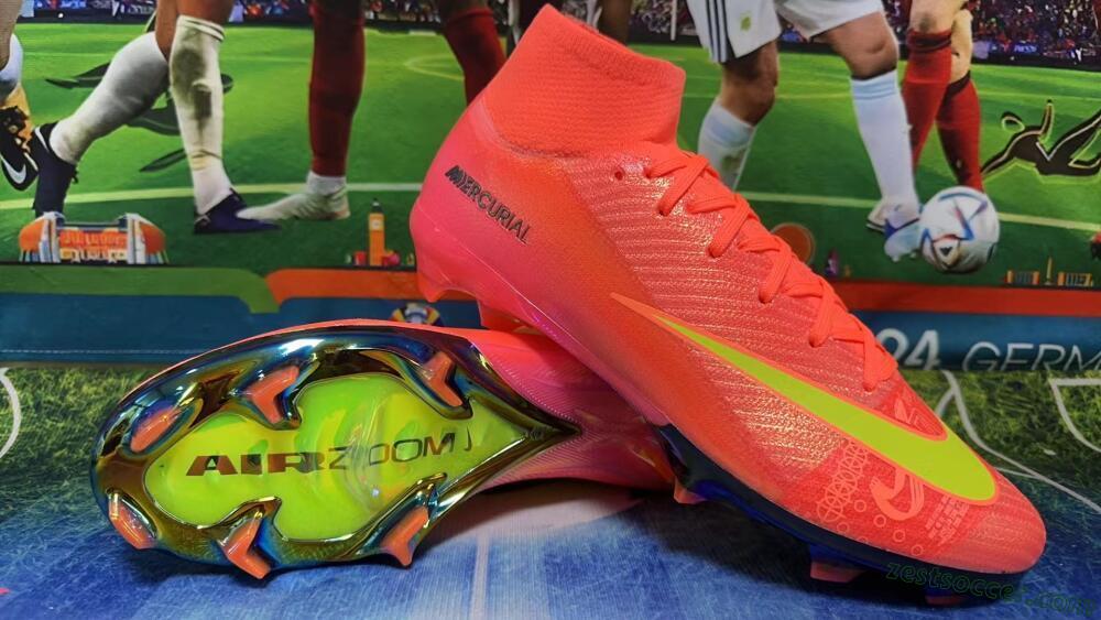 Nike Air Zoom Mercurial Superfly 10 Elite FG High-Tops Soccer Cleats - Orange/Yellow/Black