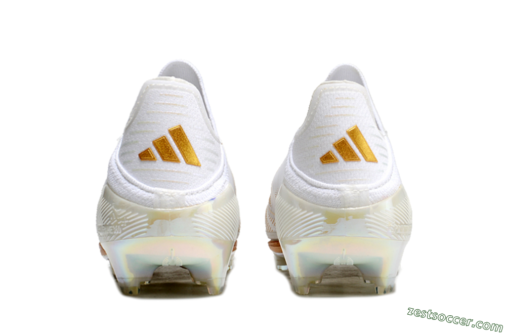 Adidas F50+ Lightstrike Pro Laceless FG Low-Tops Soccer Cleats - White/Gold 7
