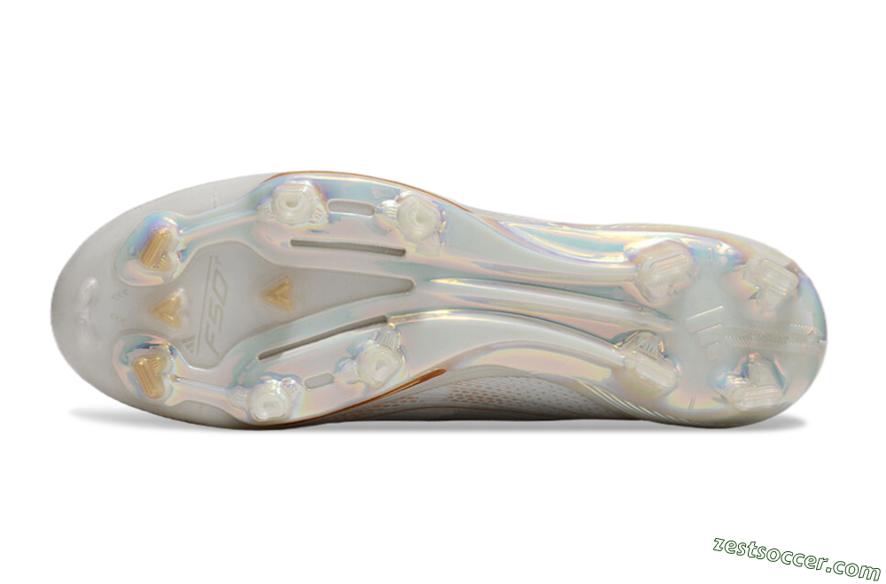 Adidas F50+ Lightstrike Pro Laceless FG Low-Tops Soccer Cleats - White/Gold 5