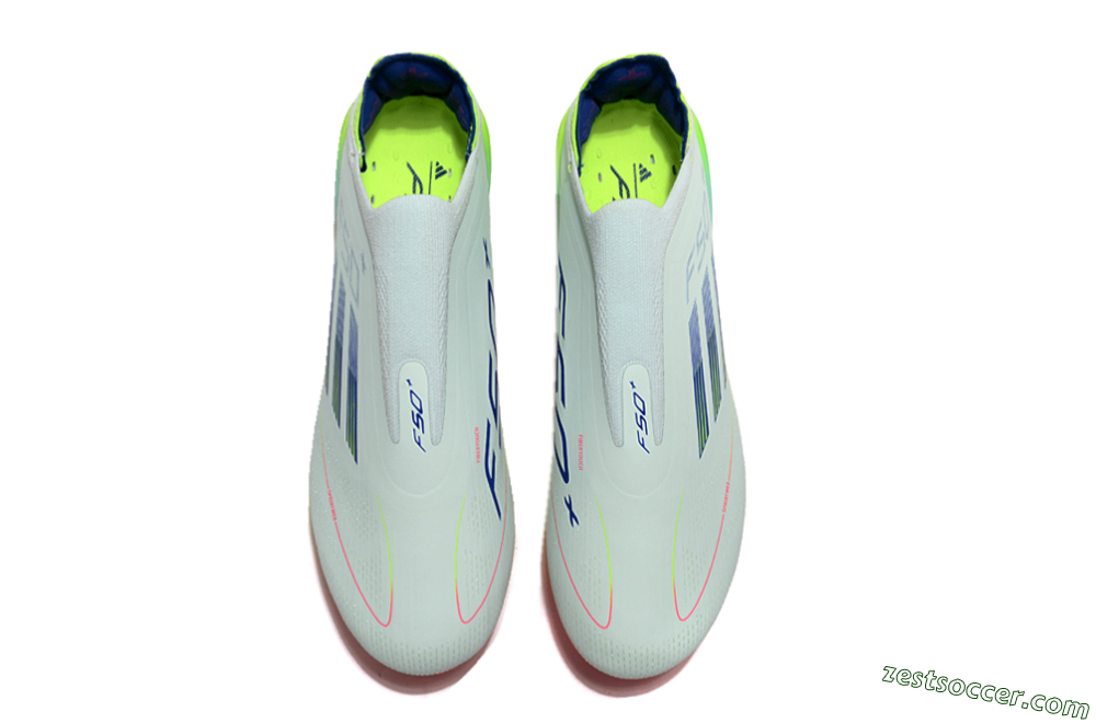 Adidas F50+ Lightstrike Pro Laceless FG Low-Tops Soccer Cleats - Jade/Rainbow 4