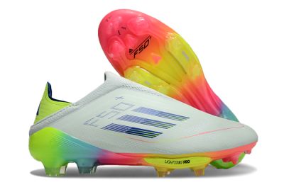 Adidas F50+ Lightstrike Pro Laceless FG Low-Tops Soccer Cleats - Jade/Rainbow
