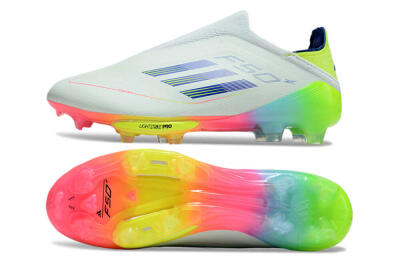 Adidas F50+ Lightstrike Pro Laceless FG Low-Tops Soccer Cleats - Jade/Rainbow