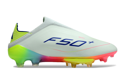 Adidas F50+ Lightstrike Pro Laceless FG Low-Tops Soccer Cleats - Jade/Rainbow