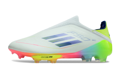 Adidas F50+ Lightstrike Pro Laceless FG Low-Tops Soccer Cleats - Jade/Rainbow