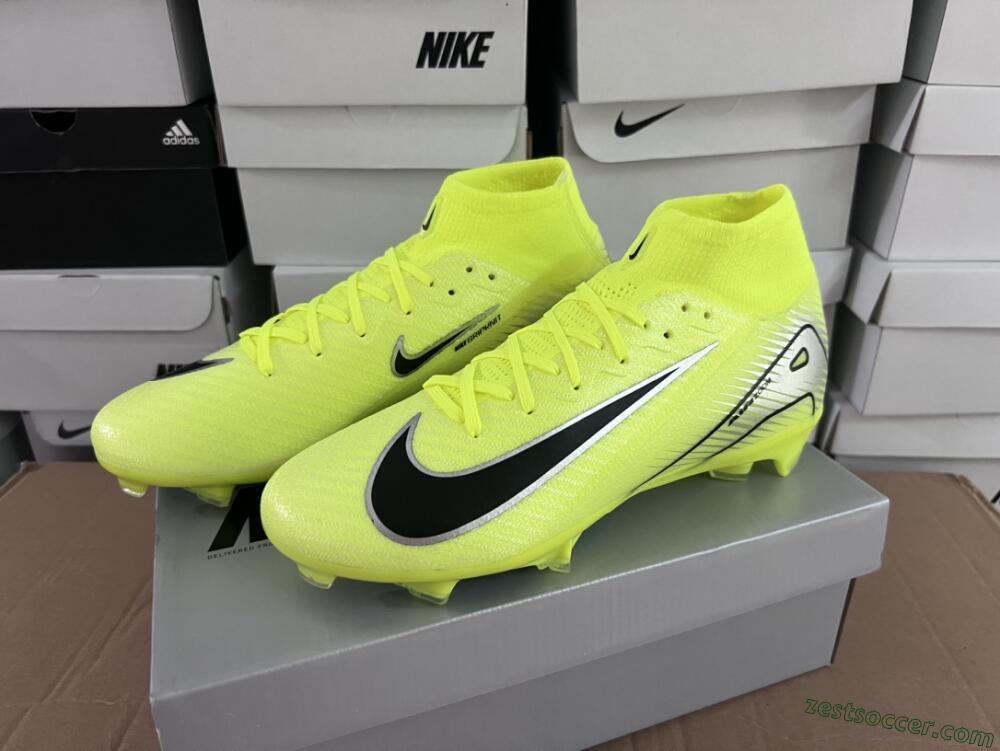 Nike Air Zoom Mercurial Superfly 16 Elite FG High-Tops Soccer Cleats - Yellow/Sliver/Black