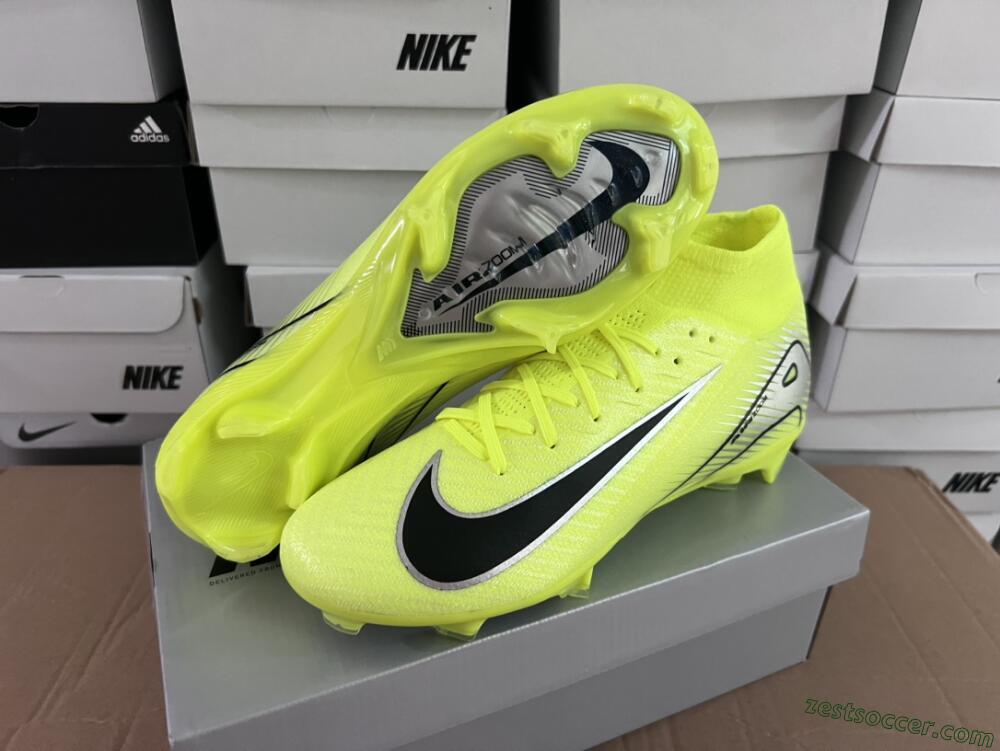Nike Air Zoom Mercurial Superfly 16 Elite FG High-Tops Soccer Cleats - Yellow/Sliver/Black