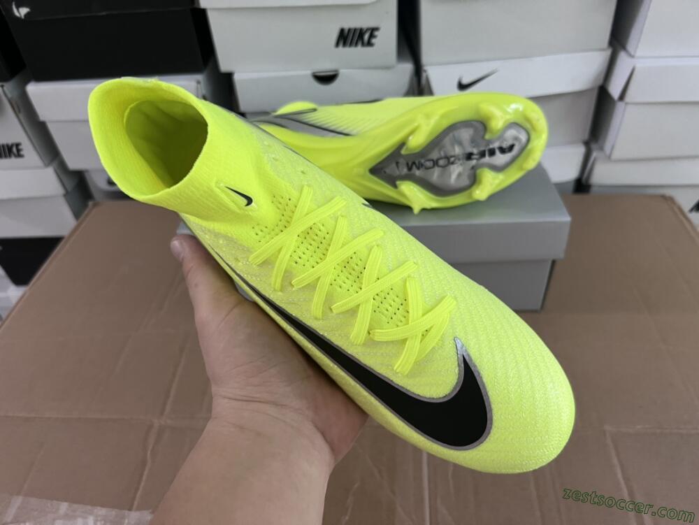 Nike Air Zoom Mercurial Superfly 16 Elite FG High-Tops Soccer Cleats - Yellow/Sliver/Black