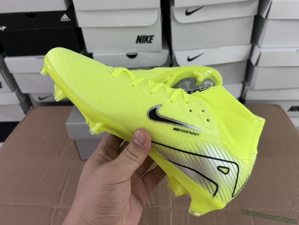 Nike Air Zoom Mercurial Superfly 16 Elite FG High-Tops Soccer Cleats - Yellow/Sliver/Black