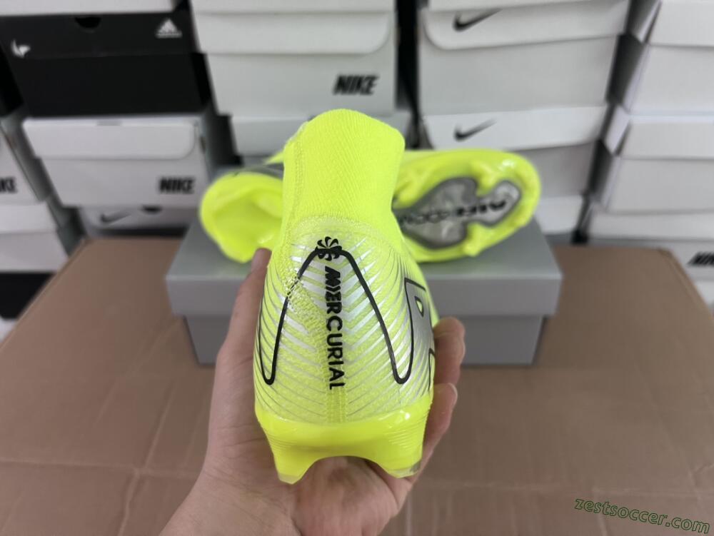 Nike Air Zoom Mercurial Superfly 16 Elite FG High-Tops Soccer Cleats - Yellow/Sliver/Black