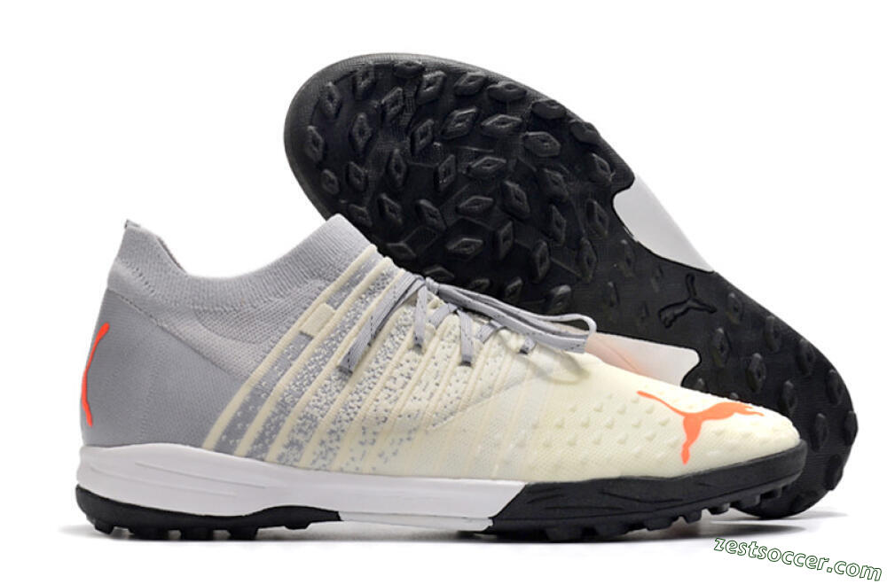Puma Future Z 1.3 Teazer TF Low-Tops Soccer Shoes - Beige/Grey/Orange 0