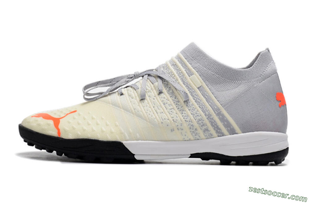 Puma Future Z 1.3 Teazer TF Low-Tops Soccer Shoes - Beige/Grey/Orange 2