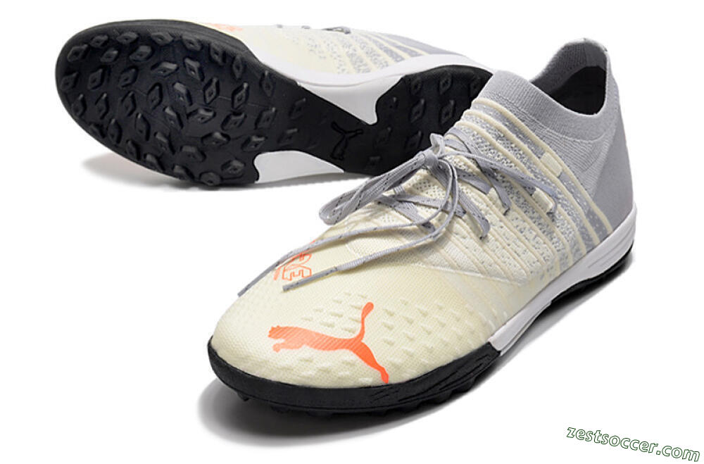 Puma Future Z 1.3 Teazer TF Low-Tops Soccer Shoes - Beige/Grey/Orange 3