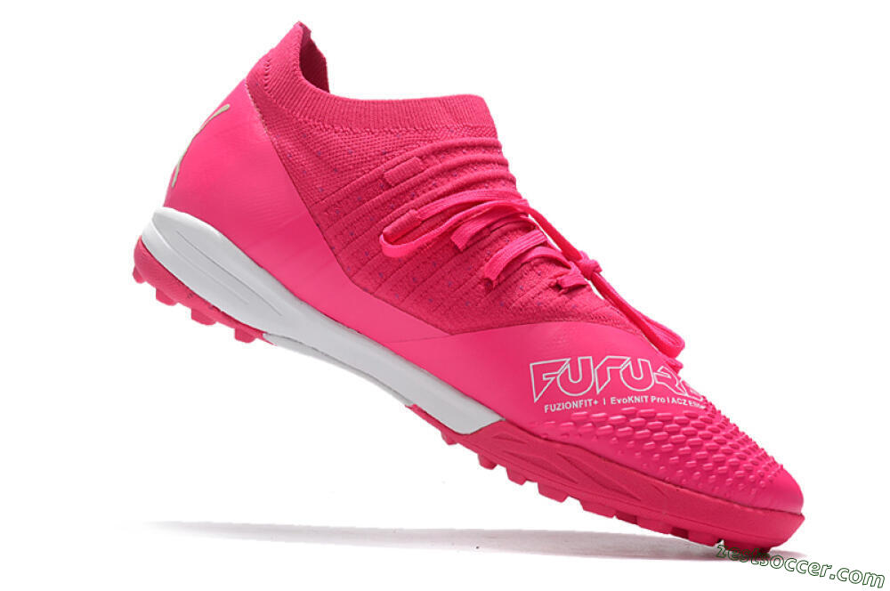 Puma Future Z 1.3 Teazer TF Low-Tops Soccer Shoes - Pink/White 4