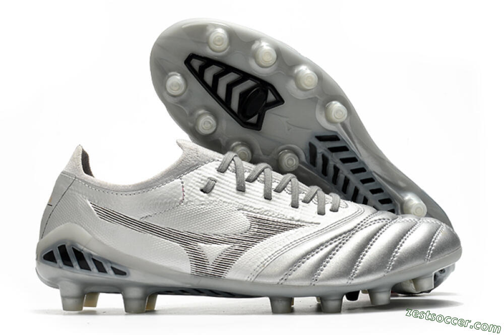 Mizuno Morelia Neo 3 FG Low-Tops Soccer Cleats - Silver/Black 0