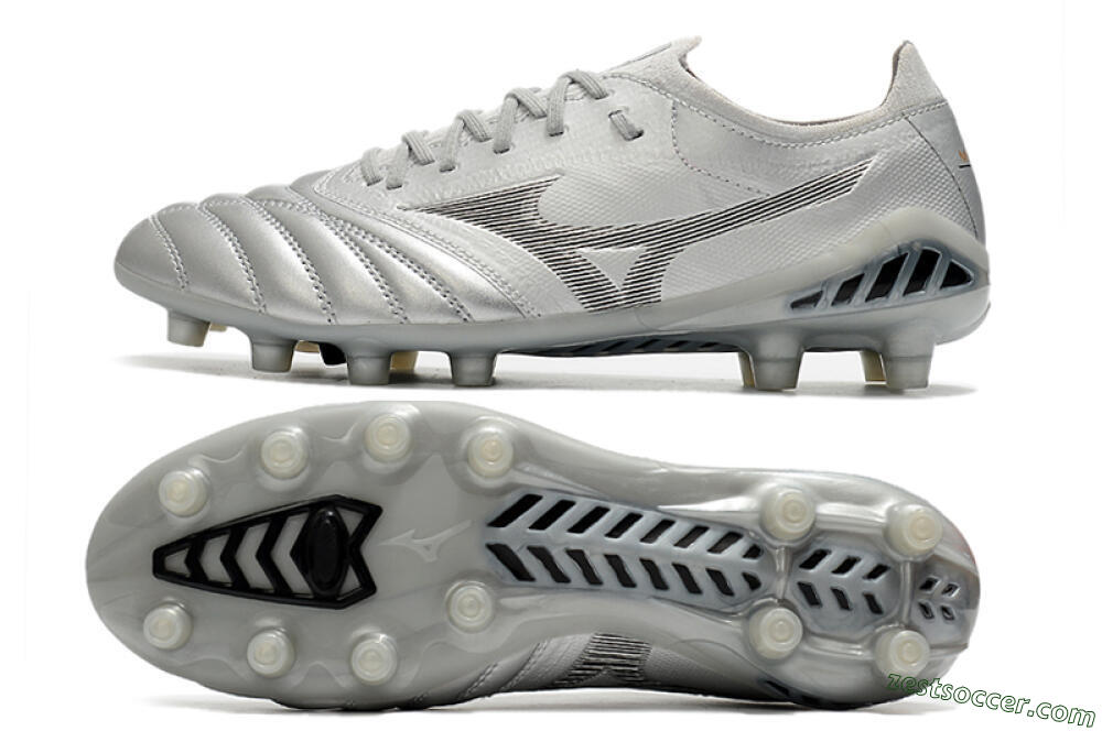 Mizuno Morelia Neo 3 FG Low-Tops Soccer Cleats - Silver/Black 1