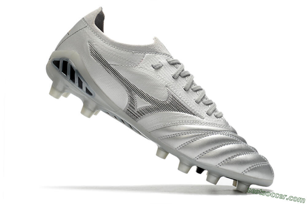 Mizuno Morelia Neo 3 FG Low-Tops Soccer Cleats - Silver/Black 4