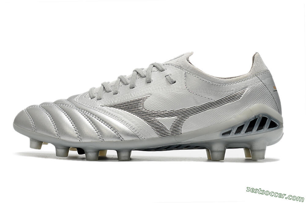 Mizuno Morelia Neo 3 FG Low-Tops Soccer Cleats - Silver/Black 2