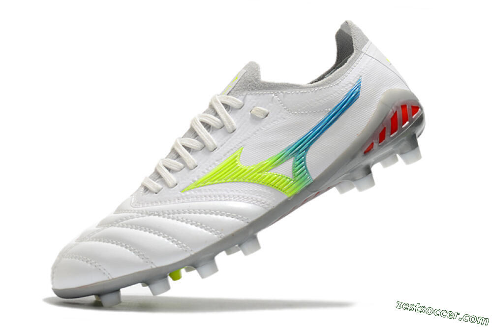 Mizuno Morelia Neo 3 FG Low-Tops Soccer Cleats - White/Rainbow/Silver 5