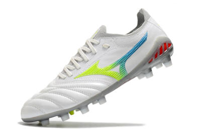 Mizuno Morelia Neo 3 FG Low-Tops Soccer Cleats - White/Rainbow/Silver