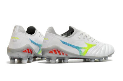 Mizuno Morelia Neo 3 FG Low-Tops Soccer Cleats - White/Rainbow/Silver