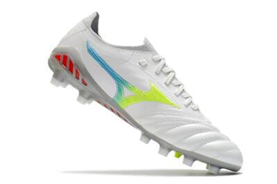 Mizuno Morelia Neo 3 FG Low-Tops Soccer Cleats - White/Rainbow/Silver
