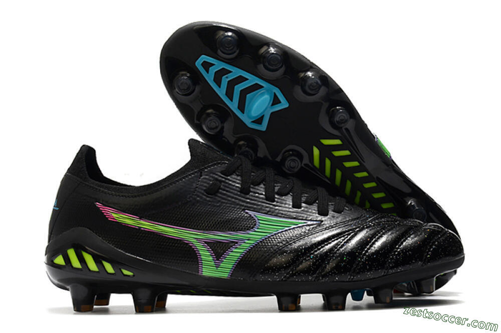 Mizuno Morelia Neo 3 FG Low-Tops Soccer Cleats - Black/Rainbow 0