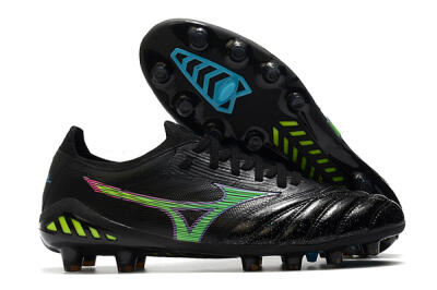 Mizuno Morelia Neo 3 FG Low-Tops Soccer Cleats - Black/Rainbow