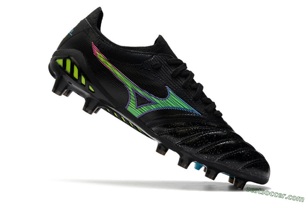 Mizuno Morelia Neo 3 FG Low-Tops Soccer Cleats - Black/Rainbow 4
