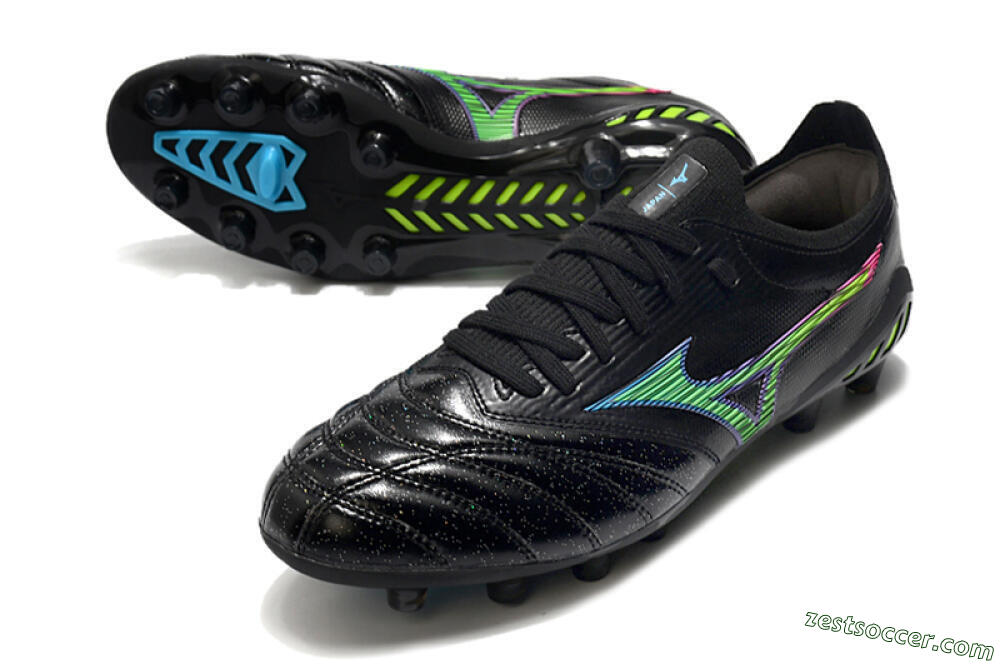 Mizuno Morelia Neo 3 FG Low-Tops Soccer Cleats - Black/Rainbow 3
