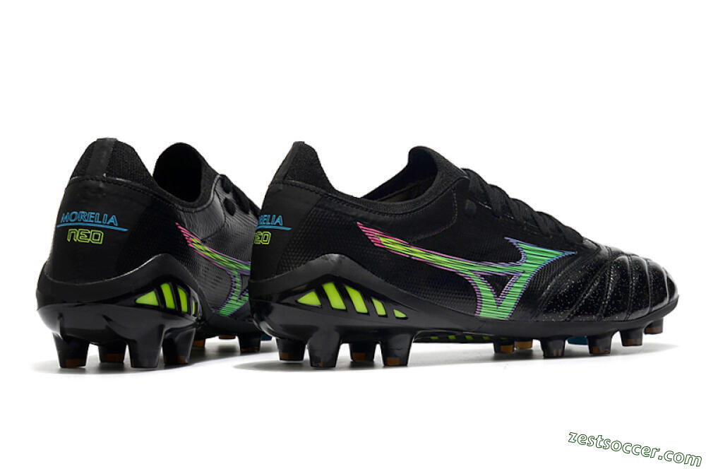 Mizuno Morelia Neo 3 FG Low-Tops Soccer Cleats - Black/Rainbow 6